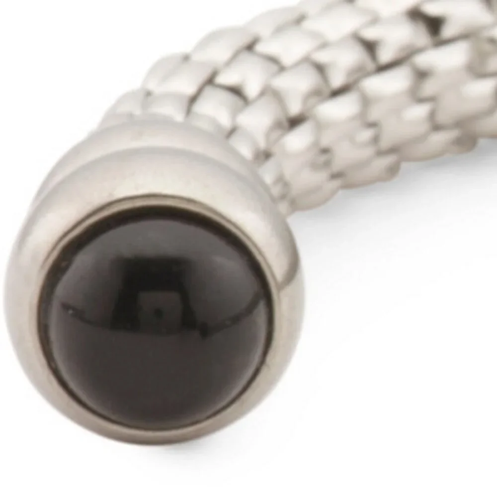 Blackjack Black Onyx Stainless Steel Cuff Bracelet